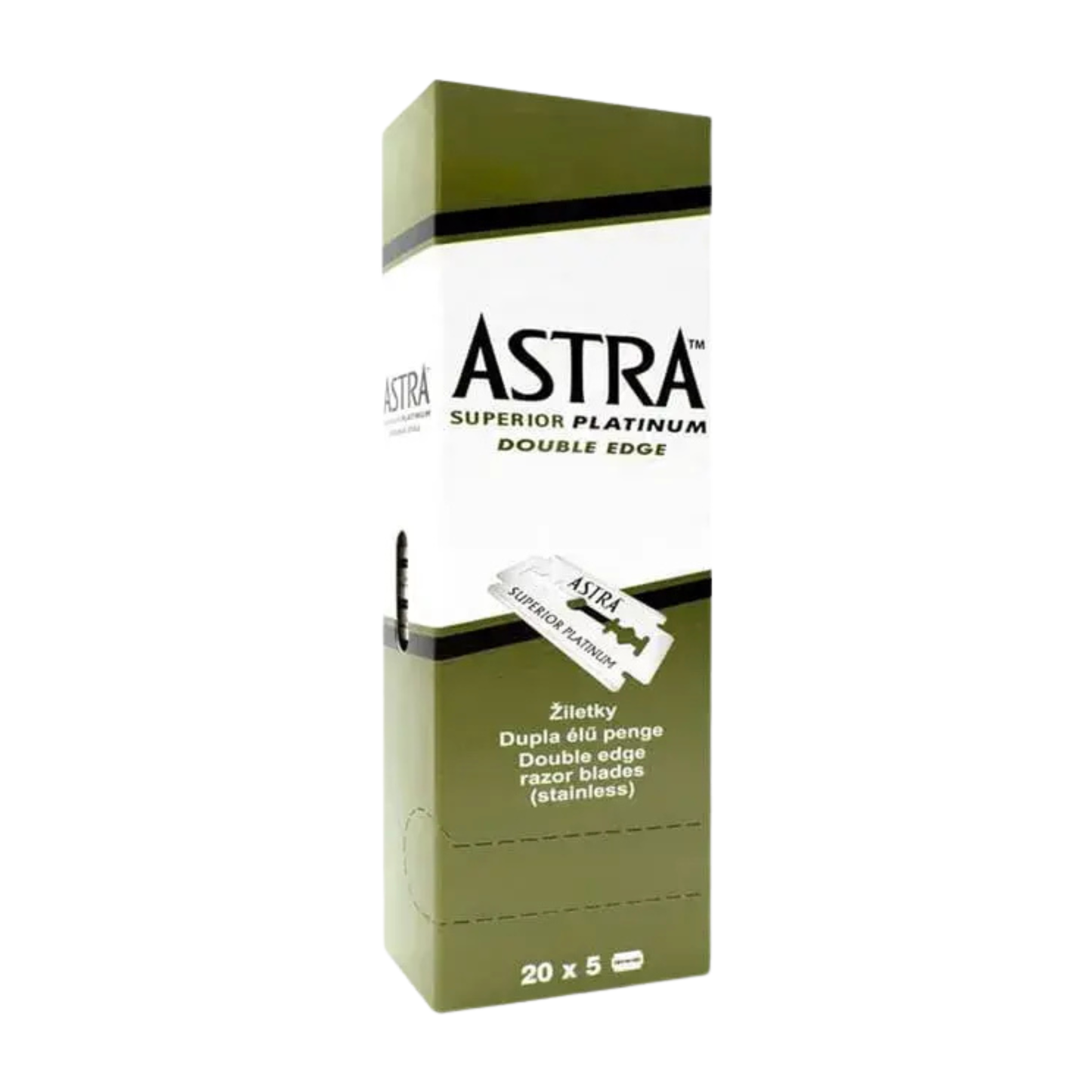Superior Platinum Green Double Edge Rasierklingen - Astra